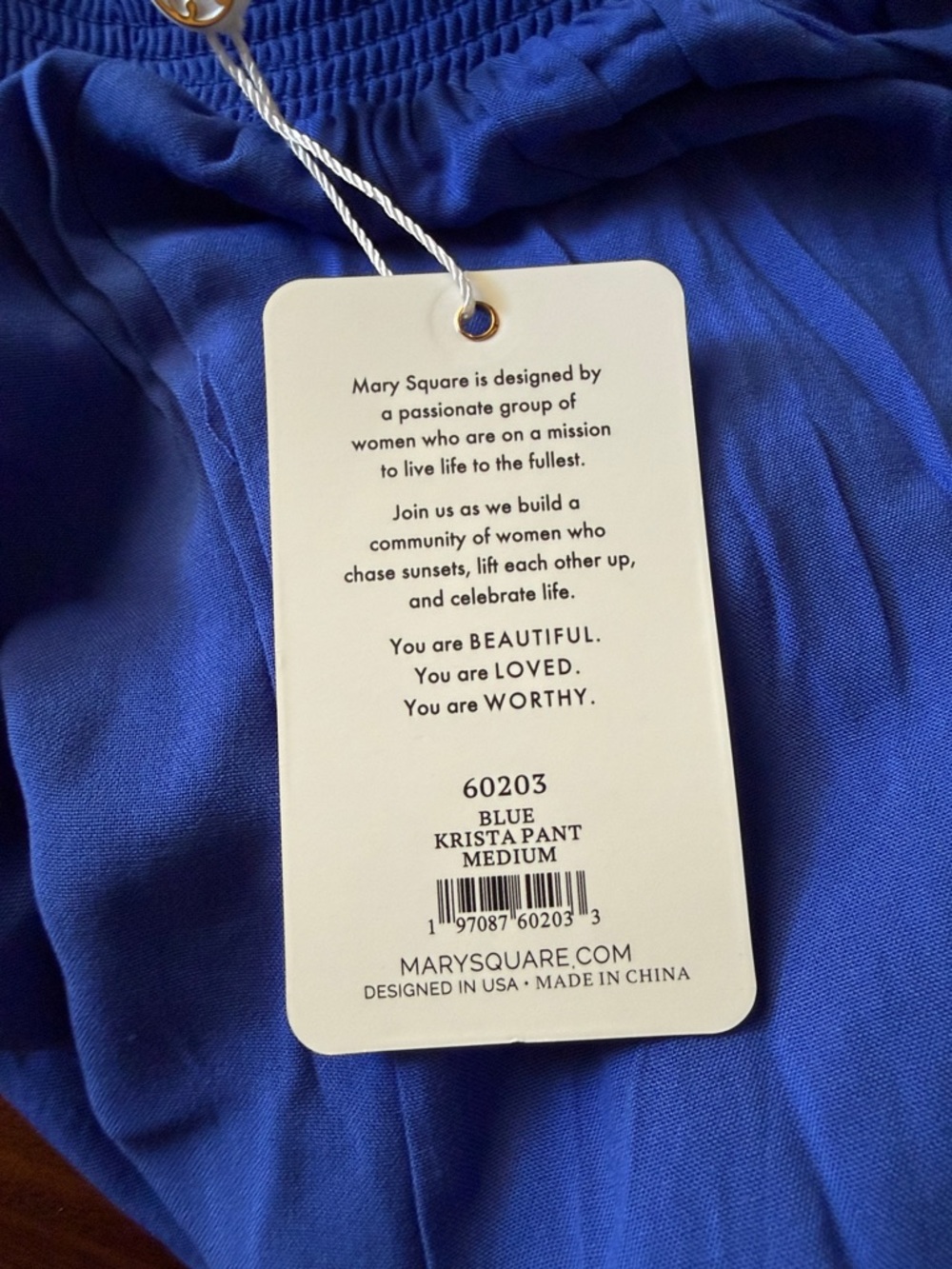 NWT Mary Square Blue Wide Leg Krista Pant | M - Picture 5 of 5